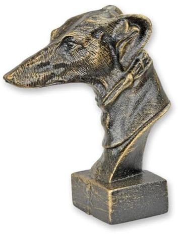 aubaho Eine gusseiserne Buchstütze Windhund Whippet Kopf Replikat Retro Design Dekoration