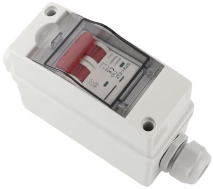 Dioche SolPV – Interrupteur de Déconnexion Solaire 10 Ampères, Isolateur de Circuit Photovoltaïque, DC500V IP65, étanche, Boîte de Disjoncteur RV Facile à Installer (63A)