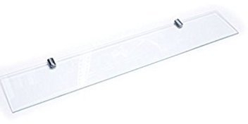 Glas-Effekt Acryl Badezimmer-Regal mit Chrom-Befestigungsteilen 500 mm x 100 mm (DH03), Plastik, Silber, Option 4