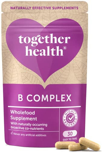 B-Vitamin Complex – Together Health – Whole Food Nutrients - 8 Essential B Vitamins - Vitamin C – Vegan Friendly – Made in The UK – Pack of 2-60 Vegecaps