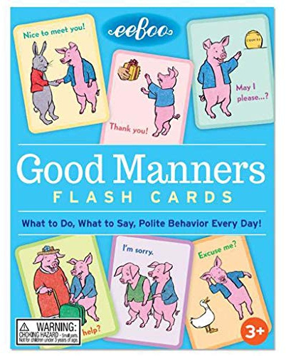 eeBoo: Good Manners - 48 Conversation Flashcards, Develops Manners Through Friendly Illustrations of Social Situations, Develop Social and Emotional Intelligence, for Ages 3 and up