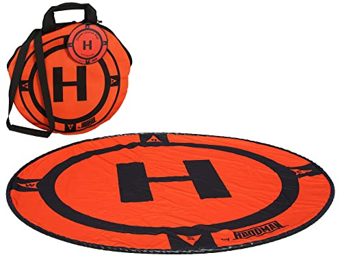 Hoodman 8 Foot Weighted UAV Drone Landing Pad fits Matrice 350, Freefly Alta, Sony Airpeak S1, Durable, No Stakes Required, collapses to 1/3 of deployed size