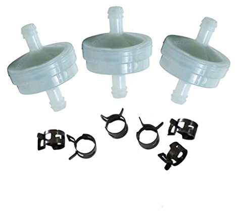 HURI 3 Stück Kraftstofffilter ersetzt für Briggs & Stratton 4112/394358 394358S Benzinfilter 75 Mikron Toro 56-6360 AM38708