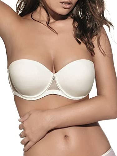 Selene Reggiseno Donna Balconcino con Ferretto e Spalline removibil Coppa Art. Esmeralda (3, Marfil)