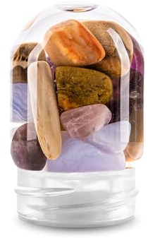 VitaJuwel GemPod Five Elements | Crystal Insert for VitaJuwel Bottles & Carafes with Amethyst, Chalcedony, Petrified Wood, Rose Quartz & Agate - Reflection, Growth & Foundation