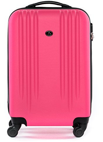 FERGÉ Trolley di dimensione media Marseille - Valigia rigida valigia da 24 con 4 ruote (360) rosa
