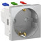 Schneider Electric NU305730 New Unica, Schuko Conexión Rápida Enchufe 2P, Prod. Sostenible Green Premium, Antibacteriano, Instalación Fácil - Aluminio