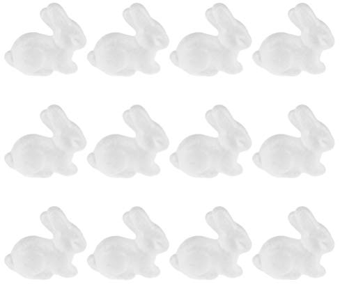 Styropor Figur Ostern Hasen Kaninchen Schaum Figur DIY Handwerk Blumensteckschaum zum Bemalen Basteln Dekorieren Ostern 6.5cm (Weiß)