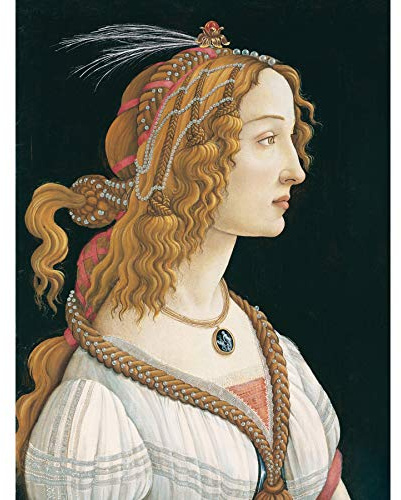 Botticelli Idealized Portrait Of A Lady As Nymphe, Kunstdruck auf Leinwand, Premium-Poster