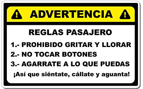 Vinilo impreso pegatina REGLAS NORMAS DEL PASAJERO JDM RACING STICKER DECAL 10x6cm