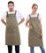 BIGHAS H-Stil Schürze mit Tasche für Damen und Herren, verstellbar, große Größe, bequem, Küche, Zuhause, Kochen, 12 Farben (Khaki)