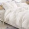 White Duvet Cover Double Size 3 Piece Pompoms Soft Microfiber Tassels Design Plain Colour 4 Seasons Bedding Set