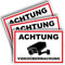 3 Stück Achtung Videoüberwachung Schild 20 x 30 cm aus stabiler PVC Hartschaumplatte 3mm dieser Bereich wird überwacht Schild mit UV-Schutz von STROBO