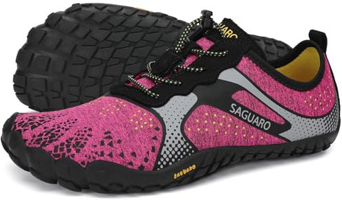 SAGUARO Chaussures de Trail Running Homme Femme Chaussures Minimalistes Chaussures de Sport Fitness Randonnée Escalade Marche Barefoot Shoes Chaussures Aquatiques, Rose Vif, 37 EU
