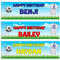 Personalised Football Themed Birthday Banners - Any NAME and Any AGE - 3 Colours (Approx 3ft x 1ft) X2