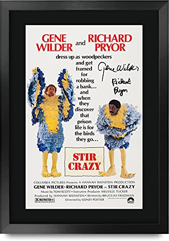 HWC Trading FR A3 Stir Crazy Movie Poster Gene Wilder, Richard Pryor Gifts Printed Poster Signed Autogramm Bild für Movie Memorabilia Fans - A3 Framed