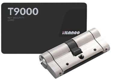 Cilindro Serratura con 5 Chiavi 30/45, Cilindro Europeo da Infilare Doppia Apertura in Rame con Barra in Acciaio Antisfondamento e Scanalatura Antisfondamento per Porta Antifurto Esterna ed Interna