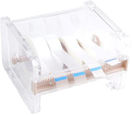 VONGLYHOO Transparenter Bandspender Sichtbarer Desktop Washi Tape Dispenser Rolle Bandhalter Organizer Masking Tape Aufbewahrungsbox Klebeschneider Für Wimpernverlängerungen Weiß Kein Band