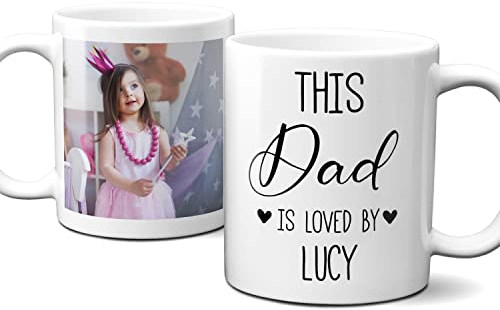 Premium Personalised Mug for Dad, Add Name and a Special Photo, Personalised Cup for Father’s Day, Photo mug for Dad, Personalised Father’s Day Mug, Gift for Christmas or Birthday Present
