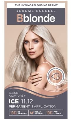 Jerome Russell Bblonde Ice Blonde Permanent Hair Colour – Full Grey Coverage Hair Dye Kit for Pre-Lightened & Blonde Hair, Ammonia Free Hair Dye with Brazil Nut oil