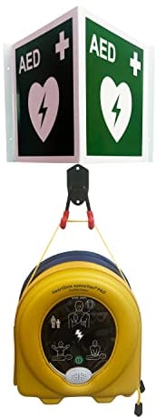 Notfallretter Set Defibrillator AED PAD360P mit Metallwandhaken, AED-Notfallset & Standortwinkel