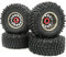 hobbysoul RC verstellbare 4 Offsets 2,2 Beadlock-Räder und Reifen, Champagner-Schwarze Felgen und Höhe 5,0Zoll Reifen für RC Mud Crawler Trail Gen7 Gen8 Everest 10 / Axial Capra Wraith, (4er-Pack)