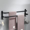 Handtuchhalter Wandmontage Badetuchhalter Aluminium Handtuchstange Ständer für Badezimmer, Hotel, Küche(40 cm, schwarz, 2-lagig)