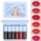 TITIMORE 6 Farben Lip Tint Stain Set Wasserfester Lipgloss Lippen-und Wangen-Tints Langhaftender Lippenstift Farbe Makeup Water Lip Stain Transferfest Flüssiger Lippenstift Hydrating(Blaubeere)