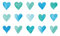 Ulticool – Adesivi impermeabili per piastrelle - Cuore verde mare amore blu - 15 x 15 cm - 15 pezzi Adesivi per piastrelle adesive - per parete bagno - cucina cucina - Piastrelle adesive