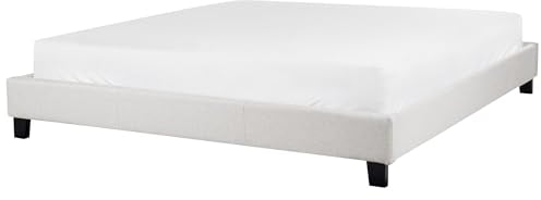 Beliani Polsterbett Stoffbezug grau Doppelbett mit Lattenrost 180x200 cm Skandi Roanne