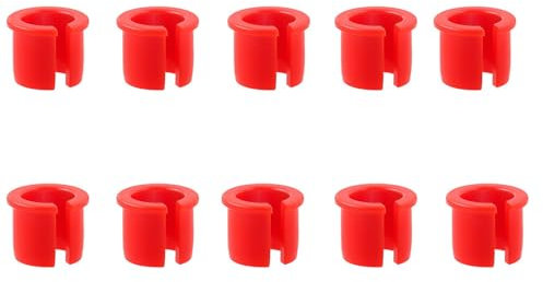 Yundxi 10pcs Schrader to Presta Rim Adapter, Wheels Manufacturing Presta Valve Saver, Convert Shrader Stem Grommet for Road Bike Mountain Bicycle MTB (Red)