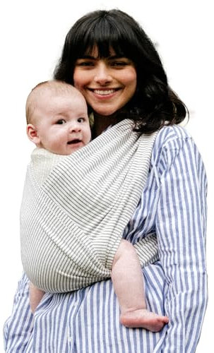 Studio Romeo - Porte bebe physiologique Duo -2 Bandeaux - Echarpe de portage bebe Pratique Et Facile - Fabrication Portugal - 100% Coton - OEKO-TEX - Dès 2 mois - Jusqu’à 12 kilos - L/XL T2 - Stripes