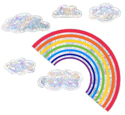 Regenbogen Wolken Fensteraufkleber als Statische Folie für Glas