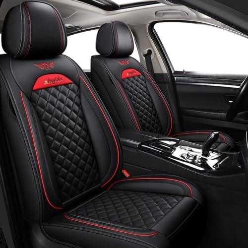 Jialuode Autositzbezüge Set für Skoda Für Octavia Karoq Kodiaq Kamiq Vordersitze und Rückbank Schonbezüge Sitzbezug Komplett-Set Schwarz