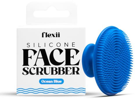 flexii® Silicone Face Scrubber - Gentle Face Scrubber for Sensitive Skin, Face Wash Brush, Facial Cleansing Tool, Baby Hair Brush, Soft Facial Exfoliator for Men and Women - Blue