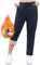 Aisprts Pantaloni Tuta Donna Termici Invernali, in Pile Ispessito Felpati Con 2 Tasche, Elastico in Vita, Coulisse, T2 Blu Marino, XL