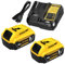 2Pcs Sostituzione per DeWalt Batteria 18V 5.0Ah DCB182 DCB180 DCB184 DCB200 DCB182 DCB181 DCB201+per Dewalt Caricabatterie 18V 3A Batteria Strumento Goodexo (giallo)