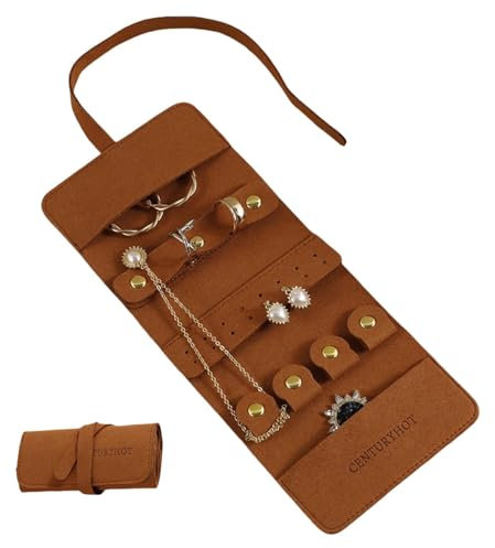 Tragbarer Schmuck-Organizer, Reise-Schmuckkoffer, kompakte Schmuckaufbewahrung, Reisezubehör, Ringhalter, Rolle, Ohrring-Aufbewahrungsbox, Schmuckrolle mit Haken, Schmuckschatulle für Armbänder und