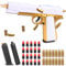 Unvtap Spielzeug Pistole Kinder Waffen mit Kugeln Schaumstoff-Blaster Toy Gun, Kinderpistole Soft Bullet Gun Platin mit Schalldämpfer Spielzeugpistole für Sicherheitstraining oder Kindergeschenke