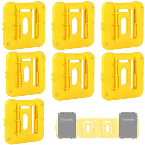 7 Packs Battery Holders Compatible with DeWalt 18V Battery Wall Mount Battery Storage Organizer Battery Mounts Dock Holder Hanger Mount on Shelf Wall with Screws