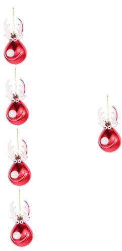 TOPBATHY Weihnachtskugeln Elch 10 STK Weihnachtsglocken Rentierfigur Weihnachtsfeier Gefallen Weihnachtsdekore Elch Zum Aufhängen Weihnachtsanhänger Weihnachtselchkugeln Christbaumkugel Hängendes Rot