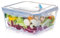NUTRIUPS Recipientes grandes de vidrio para almacenamiento de alimentos de 3,3 L con tapas, juego cuadrado de almacenamiento de alimentos, sin BPA, para preparación de comidas, viajes, congelador,