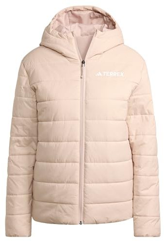 adidas Damen Terrex Multi Essentials CLIMAWARM Insulated Hooded Jacket, Wonder Taupe, L