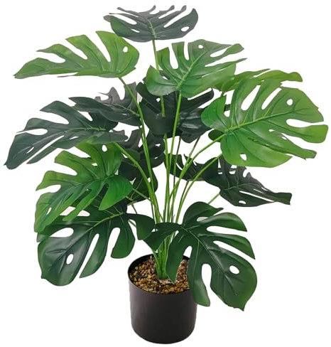 Vmhkjo Monstera - Pianta artificiale grande, altezza 75 cm, 18 rami, Splitphilo in vaso, piante artificiali, tropicali, hawaiani, verde, finta pianta per camera da letto, ufficio, giardino,