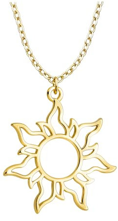 Sofia Milani - Collier pour Femme en Argent 925 - Plaqué Or - avec Pendentif en Forme du Soleil - N0902