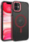 VENINGO Magnetic for iPhone 11 Case,Compatible with Mag Safe Matte Translucent Shockproof Protective Women Man Girls Case for iPhone 11, Black/Red