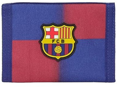 safta FC Barcelona 1. Team 25/26 – Geldbörse mit Kopfteil, Brieftasche, Geldbörse, bequem und vielseitig, Qualität und Widerstandsfähigkeit, 12,5 x 9,5 cm, blau/Granate, M, Casual