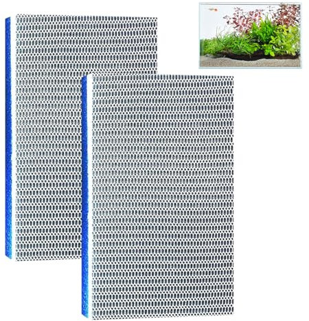 Rbleote 8d Filtermatte Aquarium 2 PCS Filterschwamm Aquarium 11x25x2cm Kann Individuell Zugeschnitten Werden Wabenstruktur Mehrere Filter Leicht zu Reinigen Geeignet Zum Filtern von Aquarienschmutz