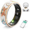Vintage Smart Ring for Women and Men, Fitness Tracker with Heart Rate Monitor, Sleep Tracker, 8 Sport Modes, Step Counter, IP68 Waterproof, 5-7 Days Battery, Crystal Magnetic Charging Case