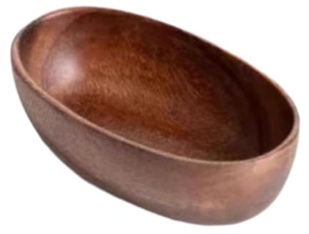 Cuenco de madera para servir ensalada, plato en forma de barco para frutas, nueces, queso, compacto, 15 x 8,5 x 4,5 cm